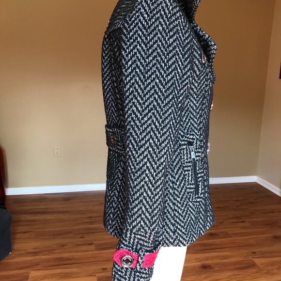 Houndstooth tooth double breasted Pea Coat - Picture 4 of 8